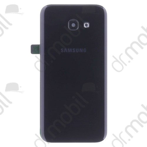 Akkufedél Samsung Galaxy A5 (2017) SM-A520F hátlap fekete (ragasztóval, kamera plexi kerettel)